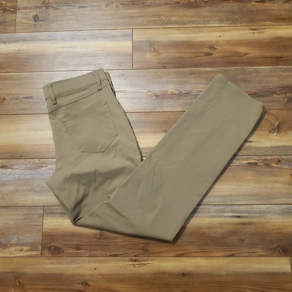 Weatherproof Vintage Mens 32x34 Tan Nylon Spandex Stretch 5 Pocket Pants